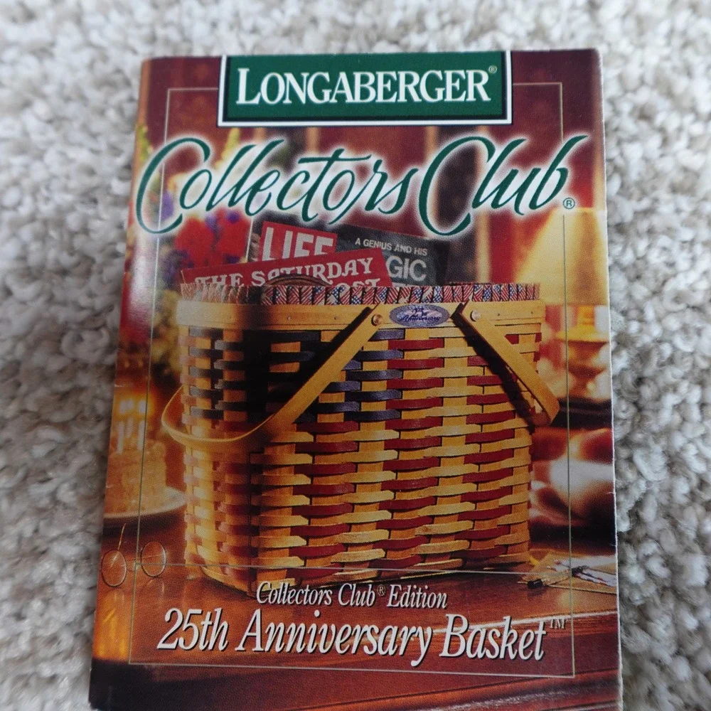 Longaberger 1998 Collectors Club 25th Anniversary Basket Handwoven Flag Design